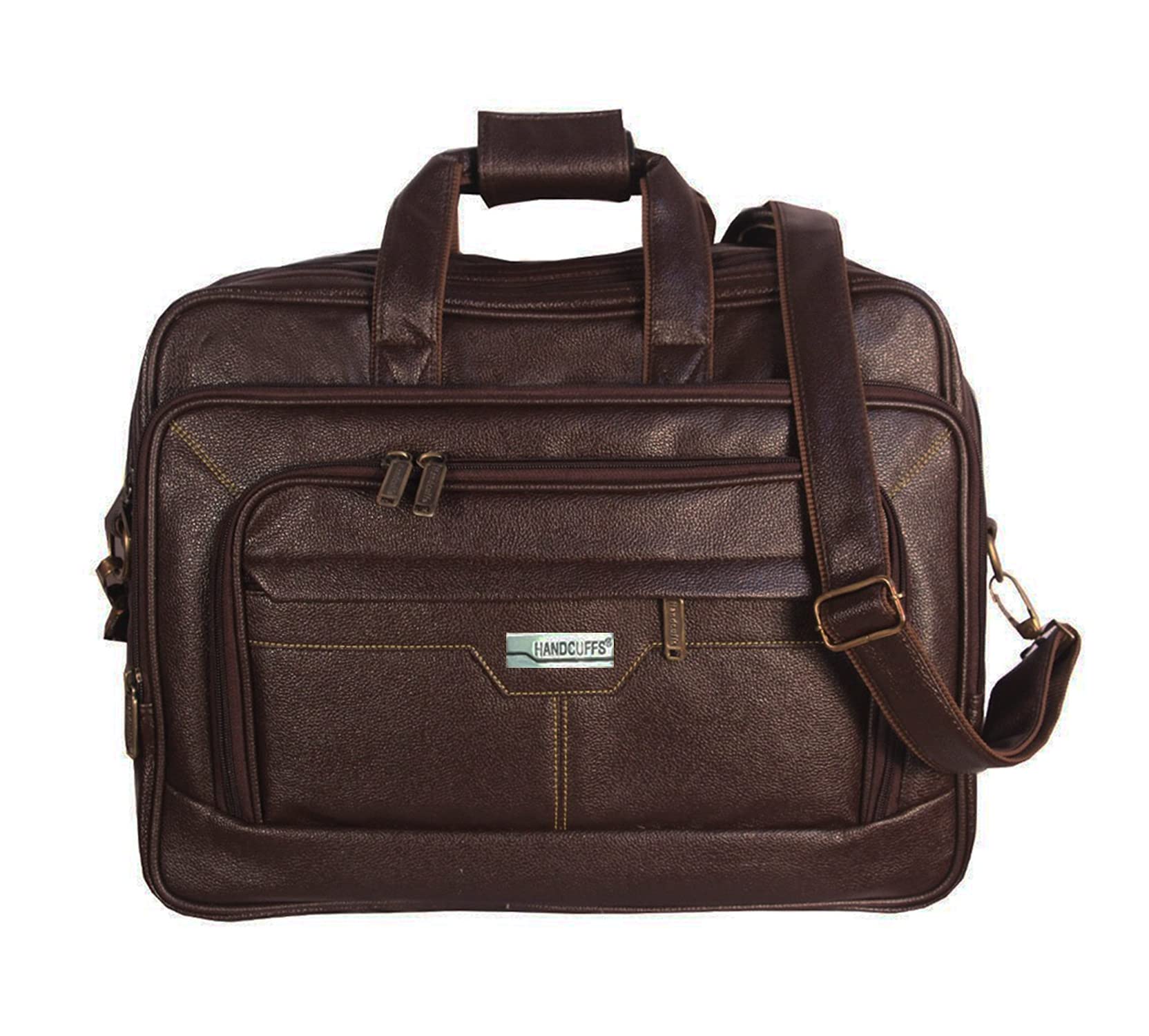 Handcuffs Laptop Bag 17 inch Messenger Leather Office Bag For Men (Brown) (B07BKS1V1T) Amazon Price History, Amazon Price Tracker