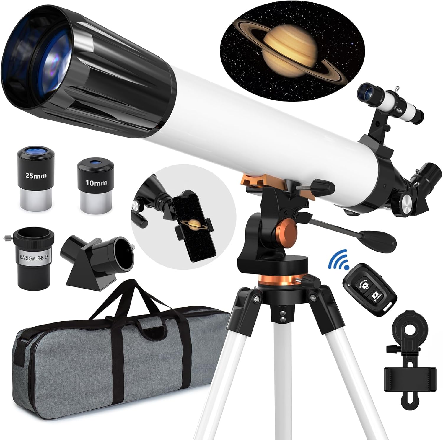 Telescope 90mm Aperture 800mm Telescope for Adults with High Powered
