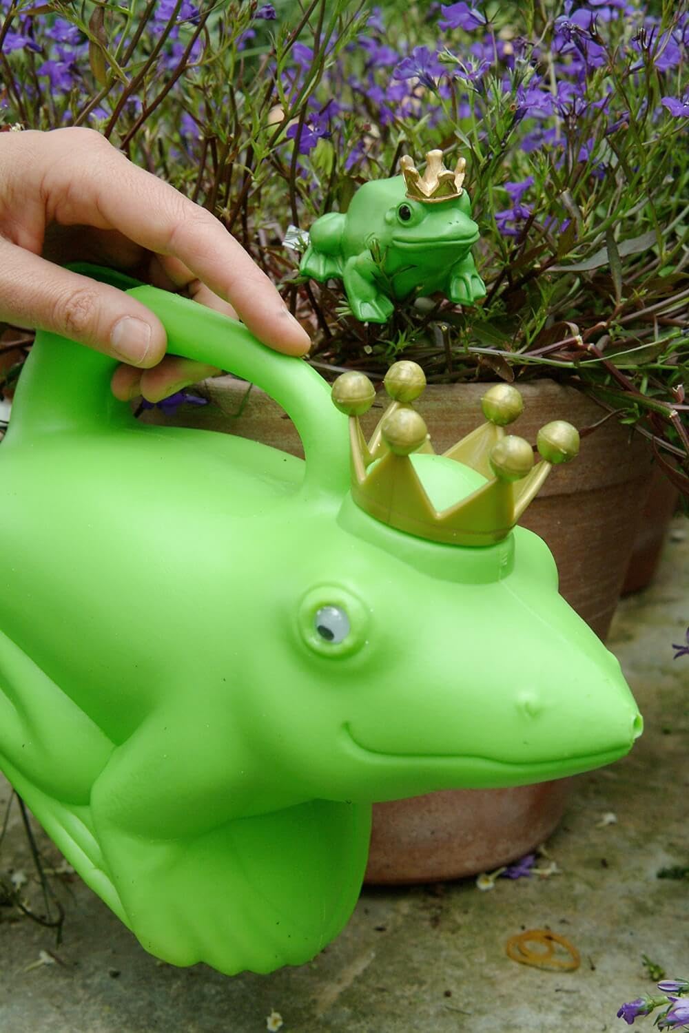 Frog Prince Watering Can - Green Frog with Crown