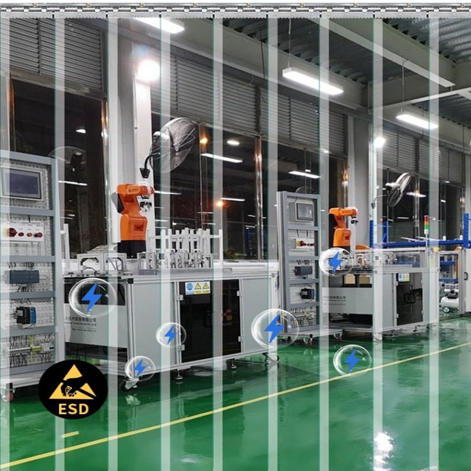 Lot Bandes en Plastique Air Curtain Isolation Rideau Lanière PVC Lamelles Chambre Froide, Usine(150x200cm/59.06x78.74in)