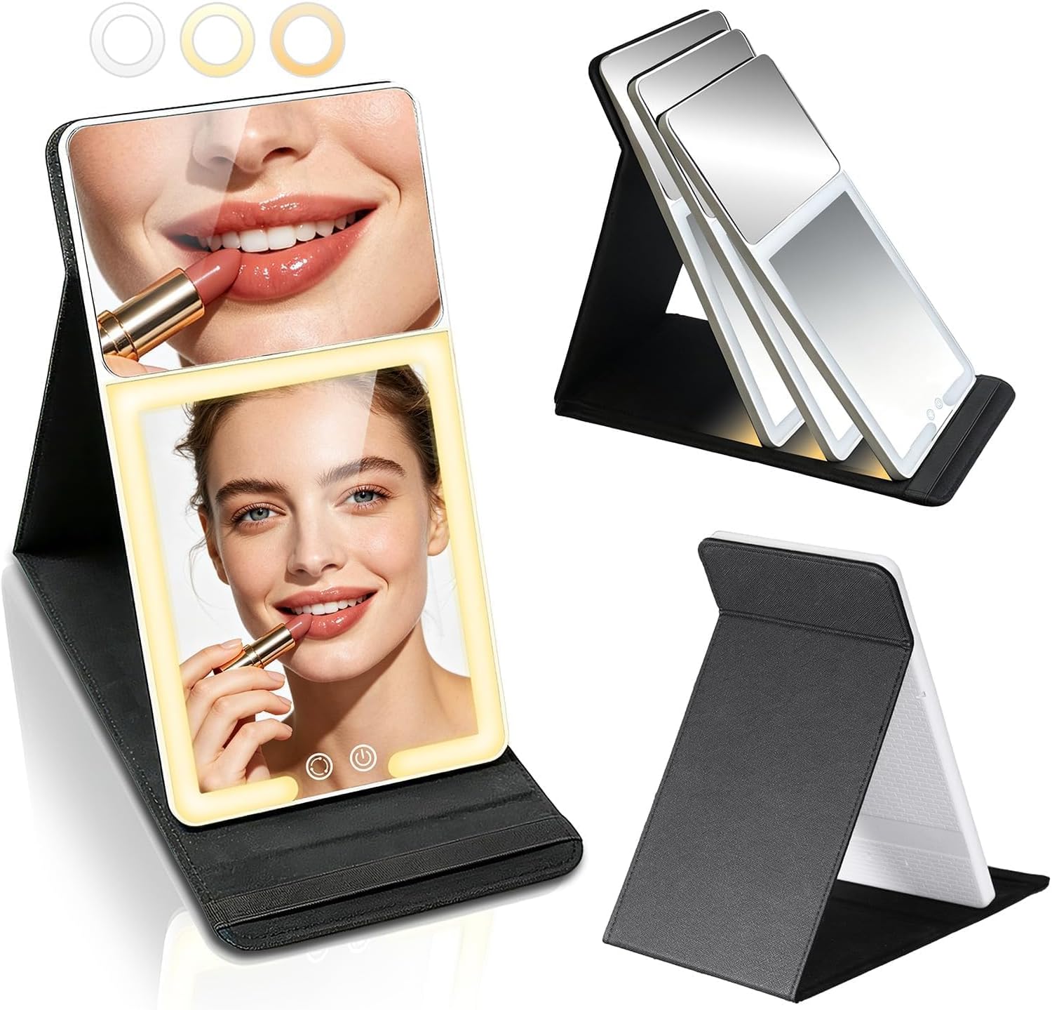 Upgraded Foldable Led Makeup Vanity Mirror with 20X Magnifying