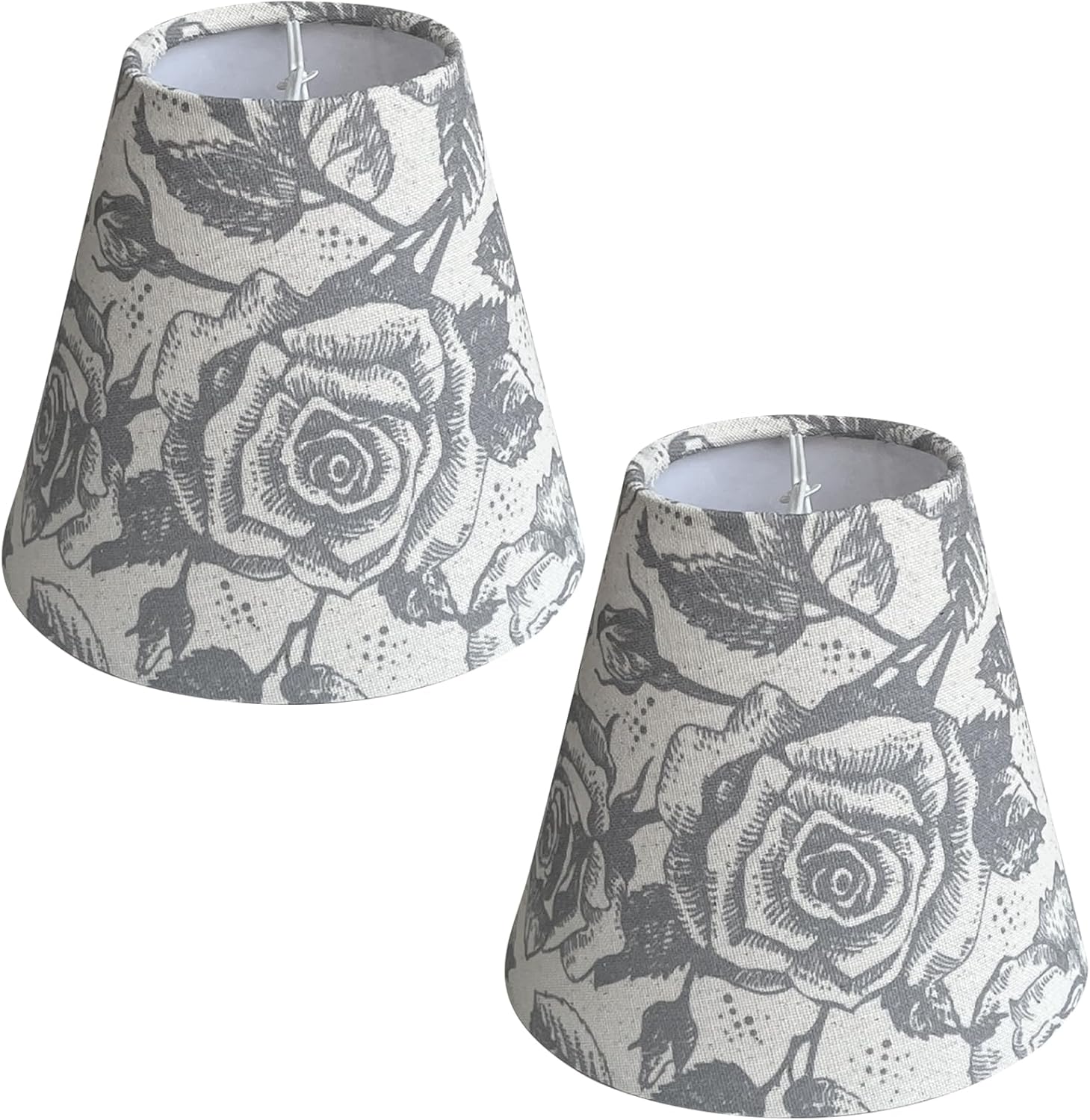 TOOTOO STAR Printed Clip on lamp shade,3x6x5 Inch mini small lamp shades Set of 2 (2 PCS Pack) for Table Chandeliers Wall Replacement
