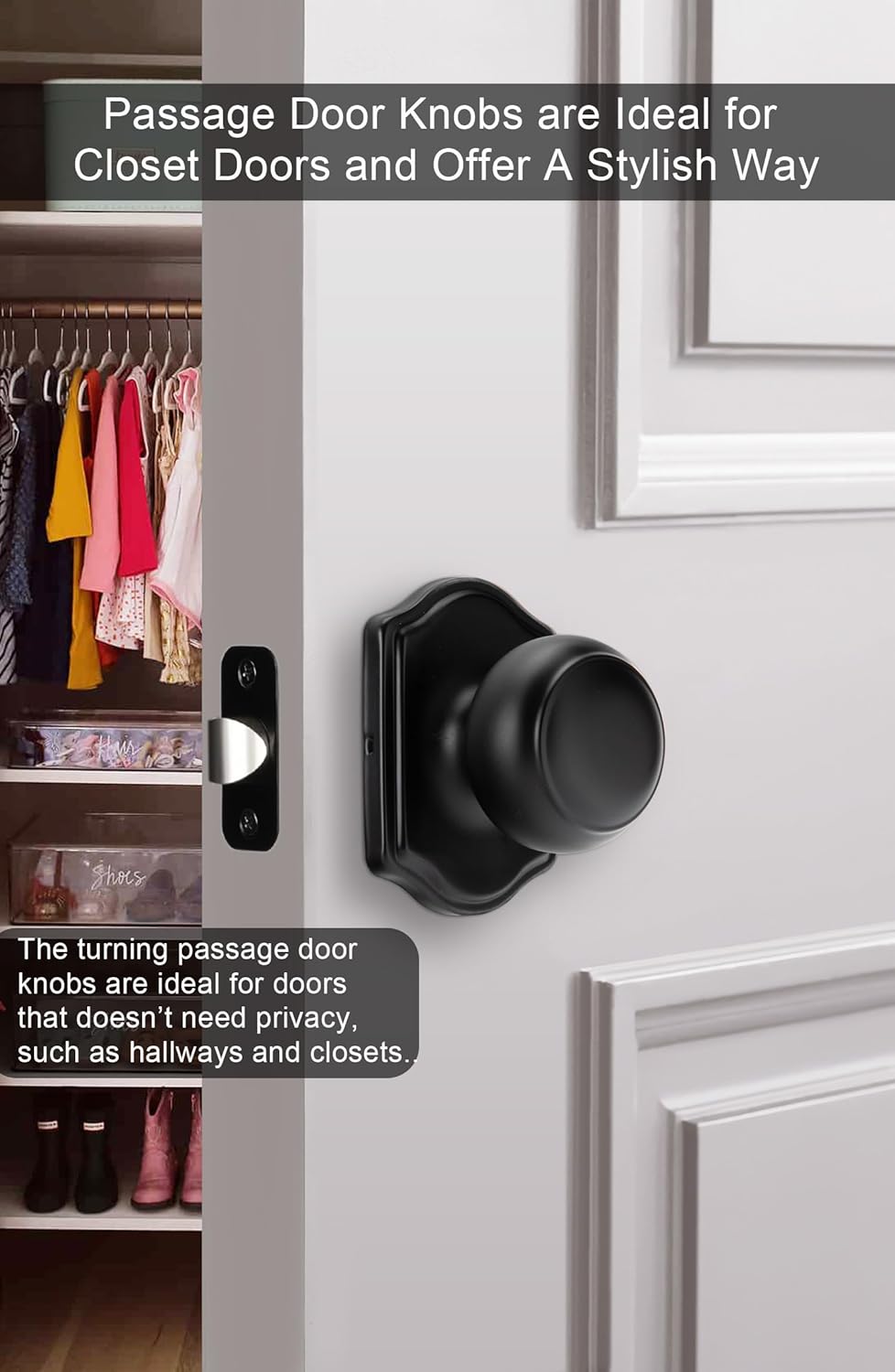 goldenwarm Closet & Privacy Door Knob Bundle 3 Pack Closet Knobs + 1 Pack Privacy Knobs