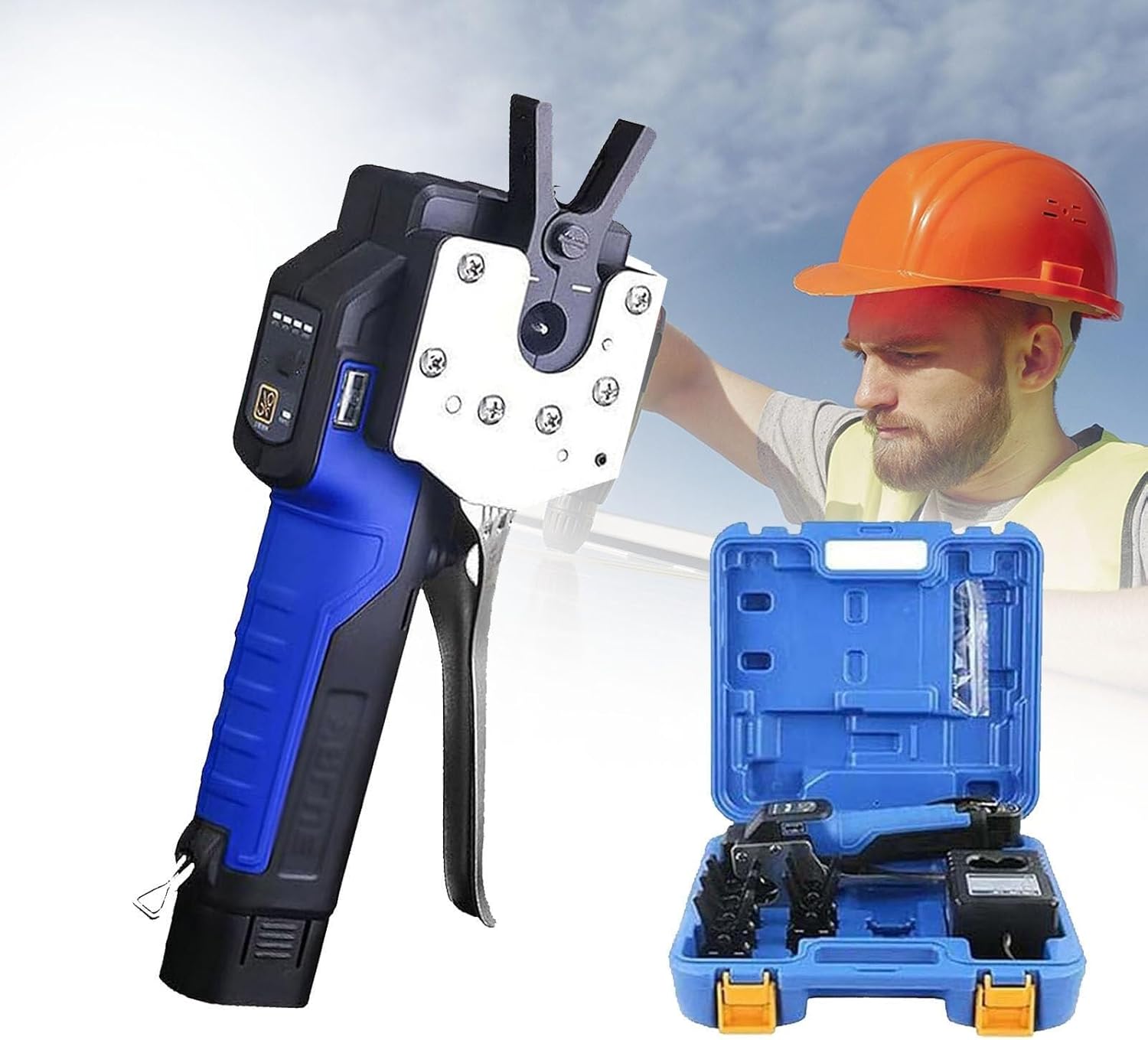 Pipe Expander Tool,Flaring Kit,Electric,Copper,45° Eccentric Tube, Suitable for Pipe/Aluminum Extension(5pcsCollets)