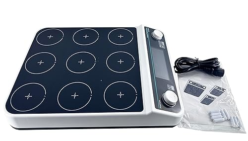 Miniatura 6 de Digital Multi Position Magnetic Stirrer Lab Magnetic Stirrer with 9 Stirring Points Speed 50-1500 RPM Max Stirring Volume 9 * 500 ML Plate Size
