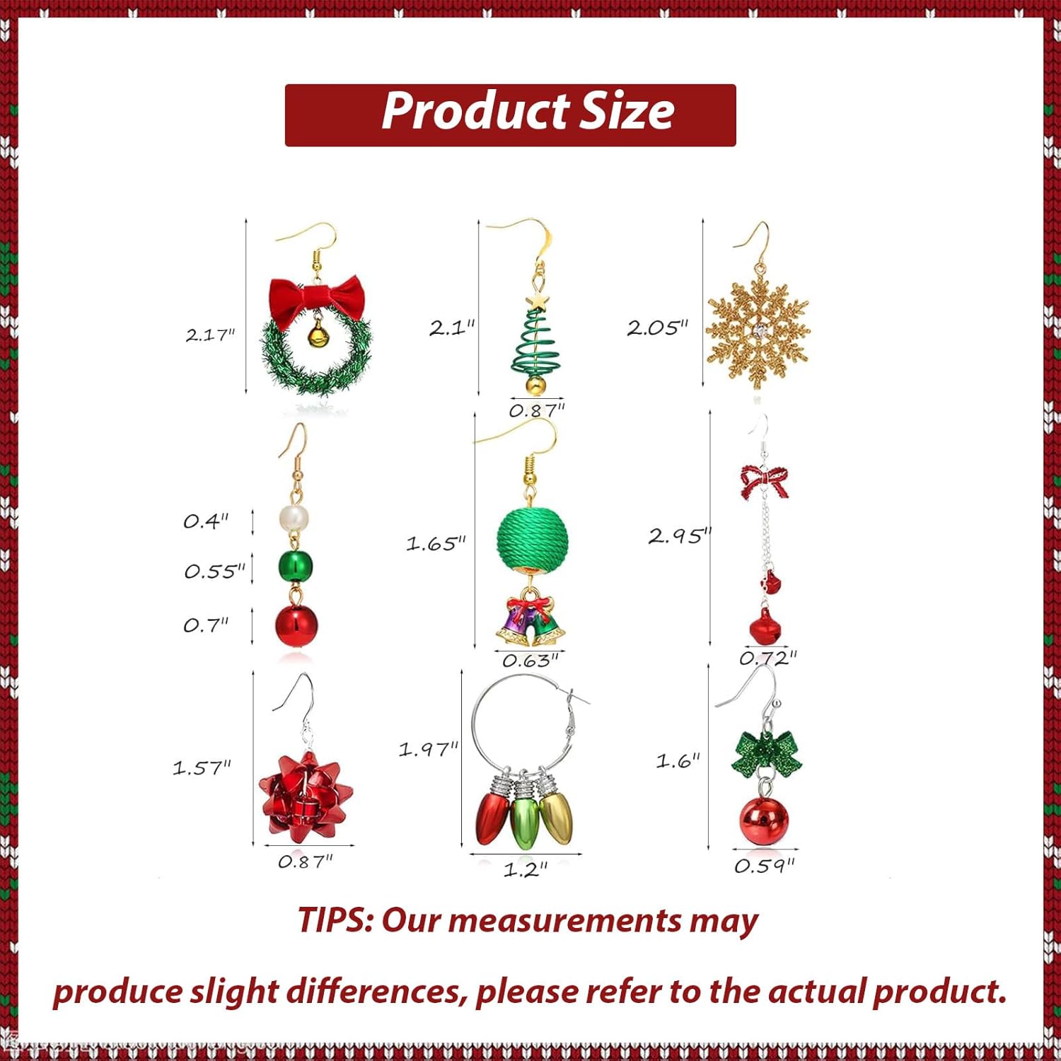 Christmas Earrings for Women Stocking Stuffers Christmas Tree Snowflake Bow Bell Dangle Earrings Xmas Holiday Jewelry Gifts Outfits Accessories - Image 6
