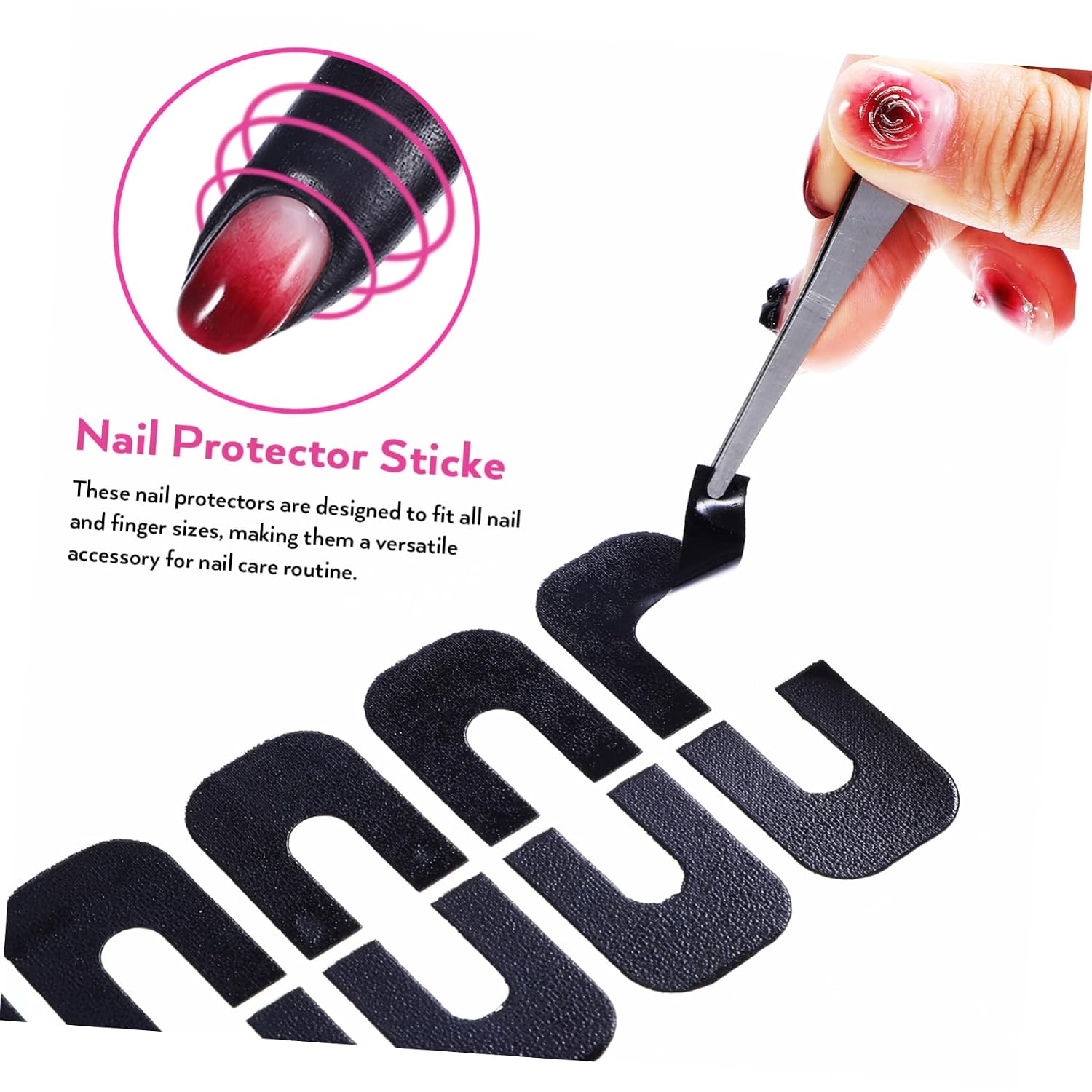 100sheets Nail Protector Stickers for Pedicure Full Nail Wraps Techs Gel Polish Non-slip Surface Soft Silicone Material