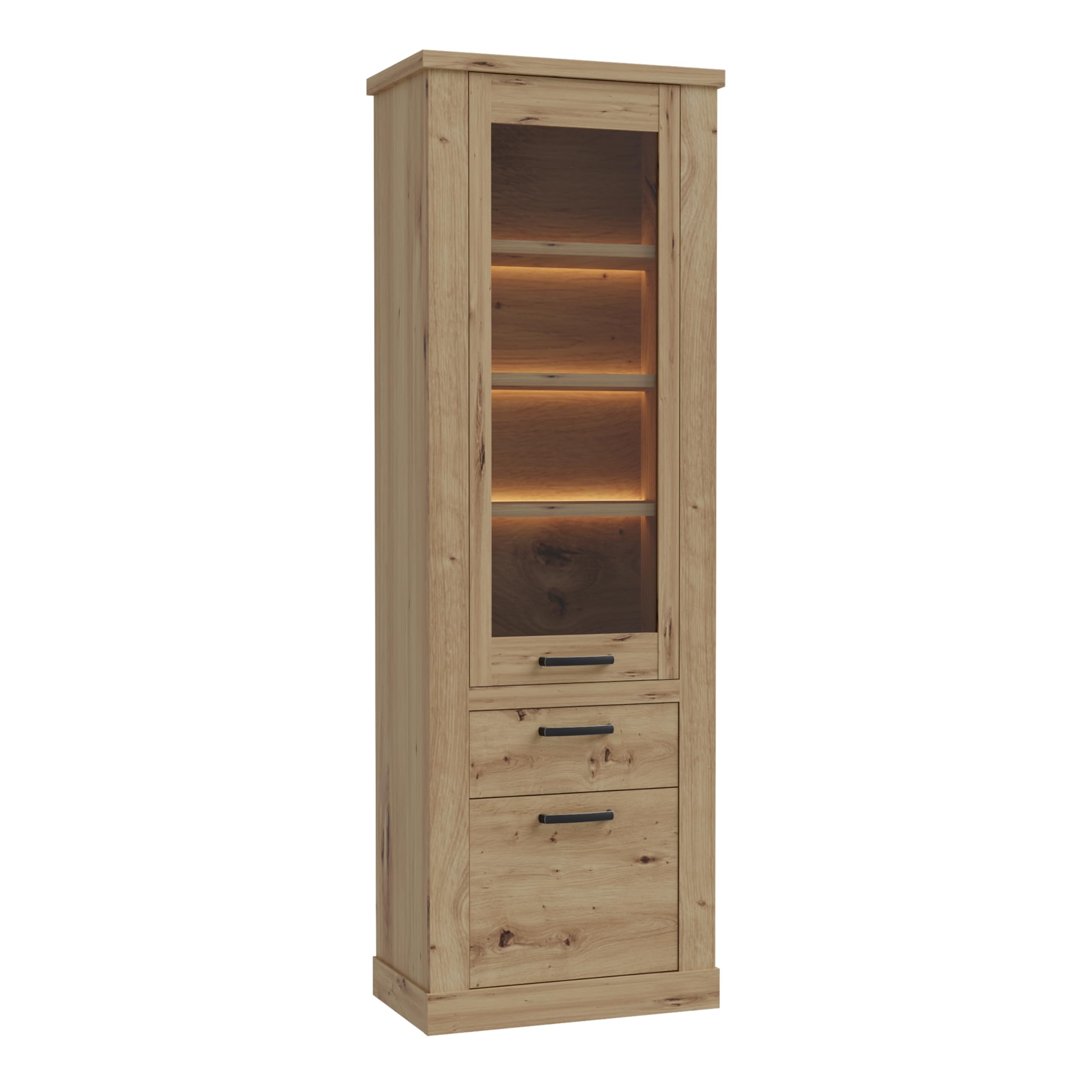 Furniture To Go | Corona Narrow Display Cabinet in Artisan Oak