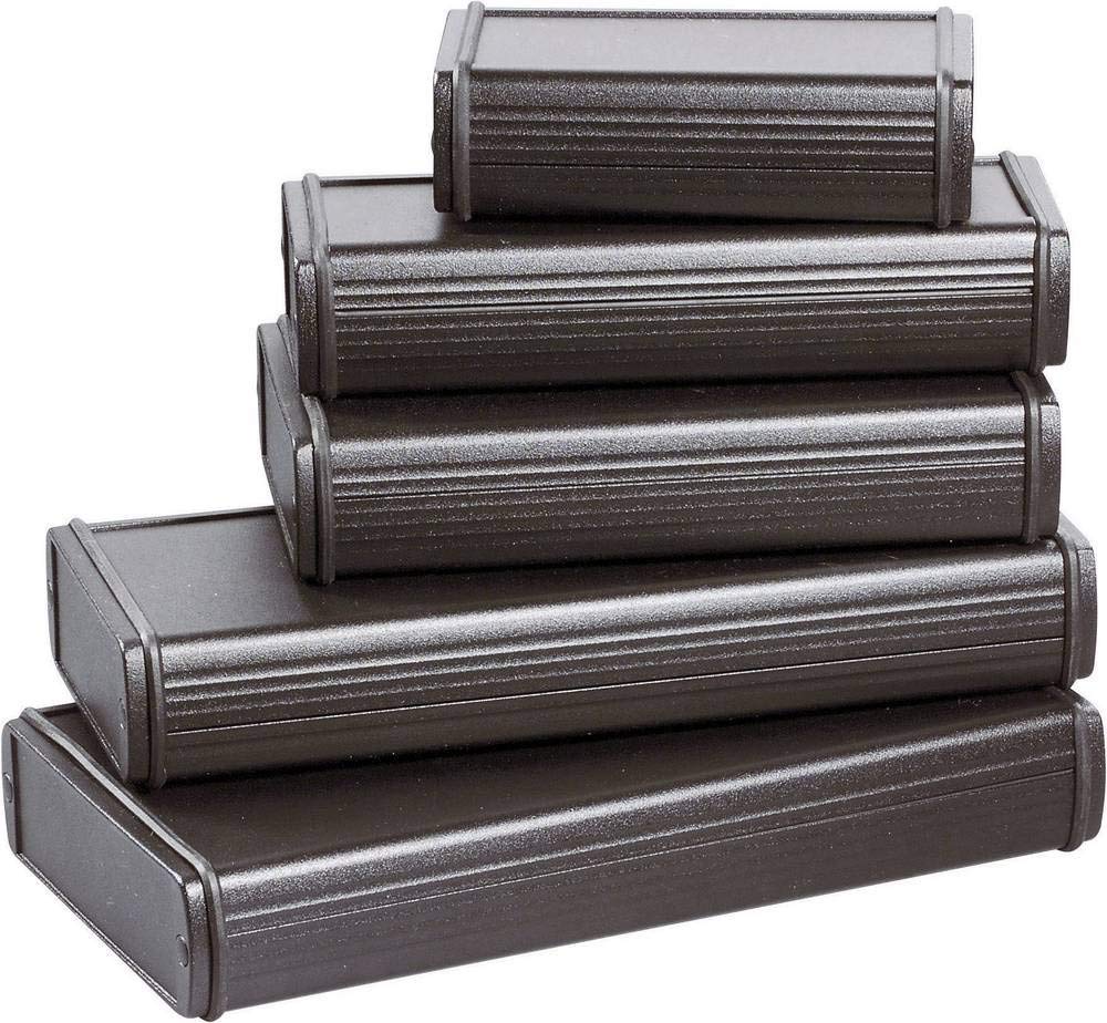 Profil-boîte Bopla! Alubos ABPH 1000-200 en aluminium noir pour montage électronique précis