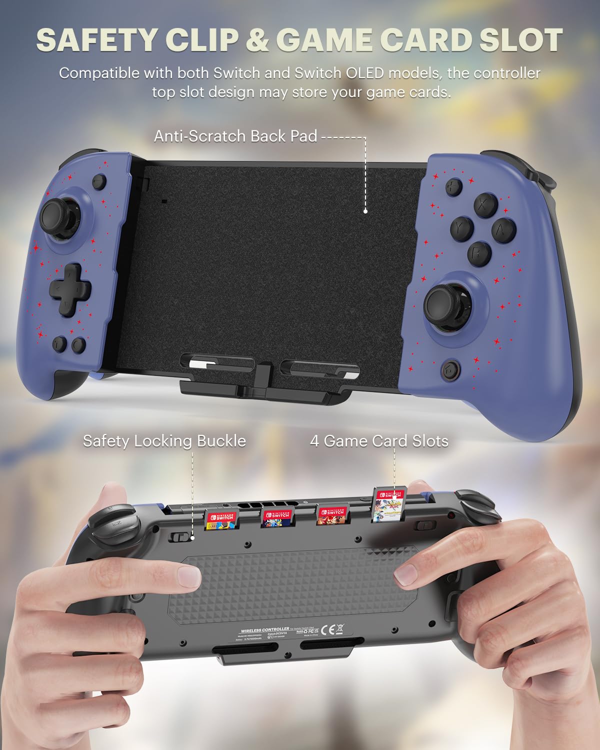 Wodbymat Controller for Nintendo Switch/OLED, Hall Effect One-Piece Joypad - Turbo, Dual Vibration & Customizable 7 LED Colors Lights & Pro Controller Replacement in Handheld Mode - Image 3