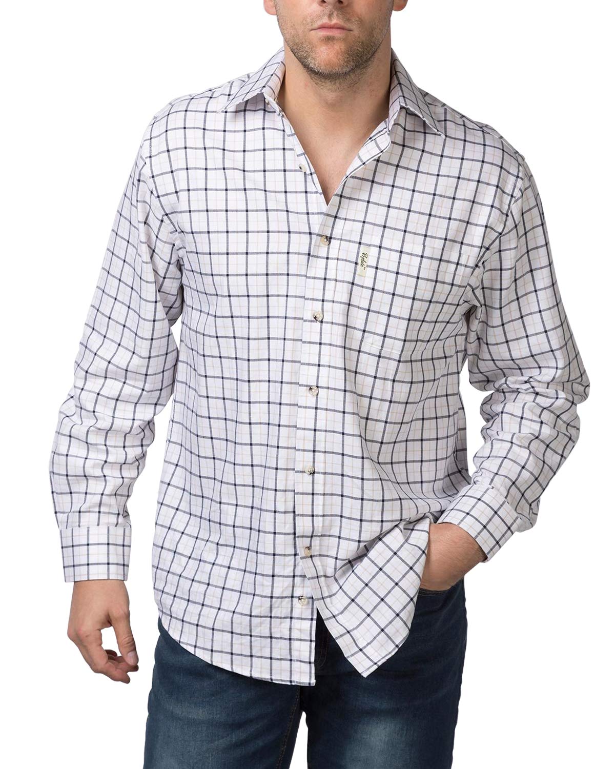 RydaleMen's Classic Country Check Shirts Outdoor Work Long Sleeved Gents Shirt