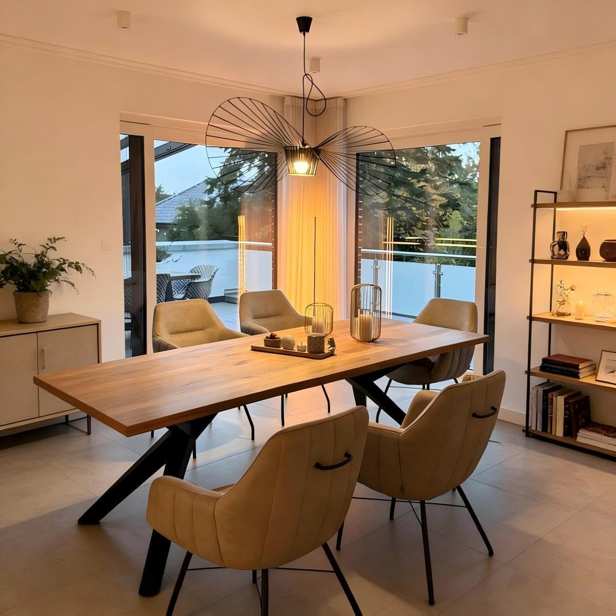 Vertigo Hängeleuchte Schwarz 80cm Hut Form Design, Pendelleuchte Höhenverstellbar, Moderne Lampe für Wohnzimmer, Schlafzimmer, Küche & Loft, E27