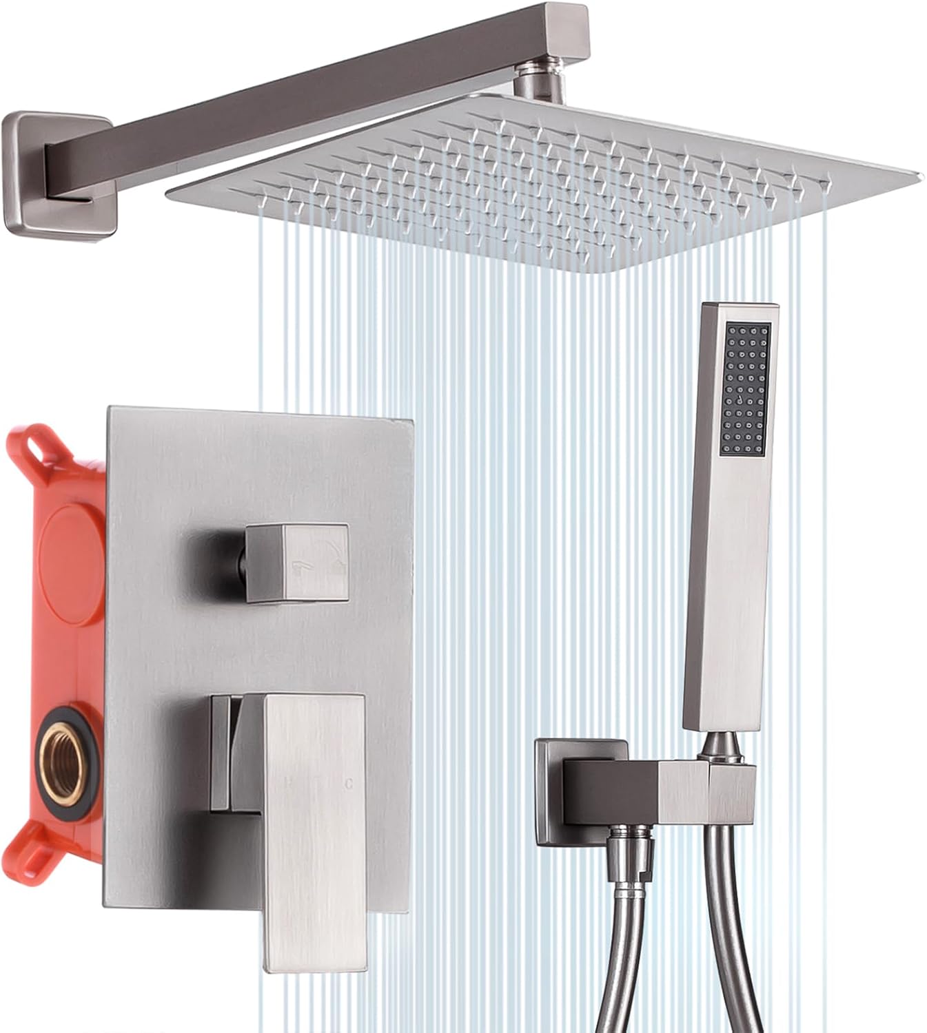Juego De Grifos De Ducha Digitales LCD De Lujo, Cabezal De Ducha Tipo Lluvia LED, Chorros De