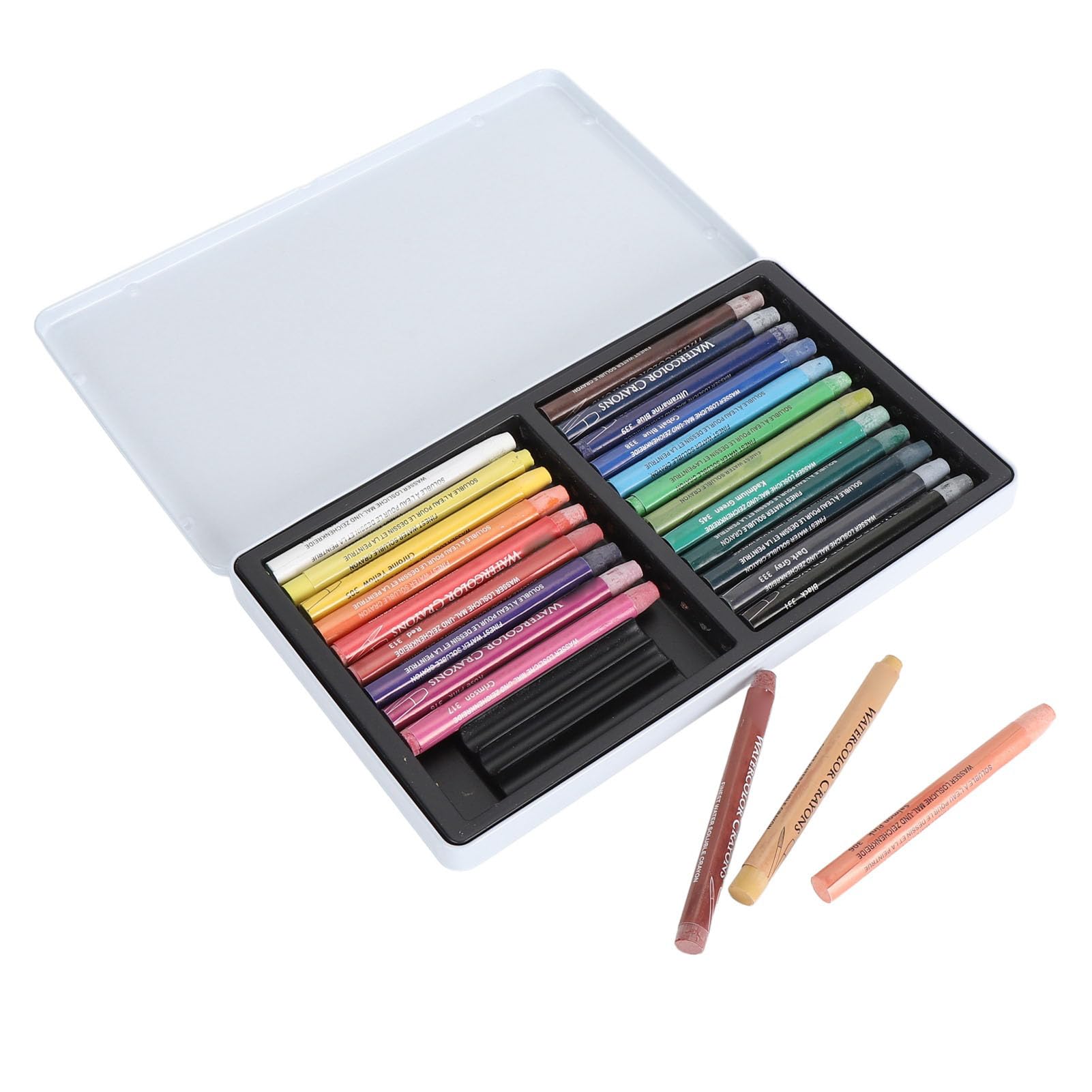 Zestaw kredek akwarelowych Silky Professional Art Przenośny do papieru Szklane lustra dla początkujących (24 Colors)
