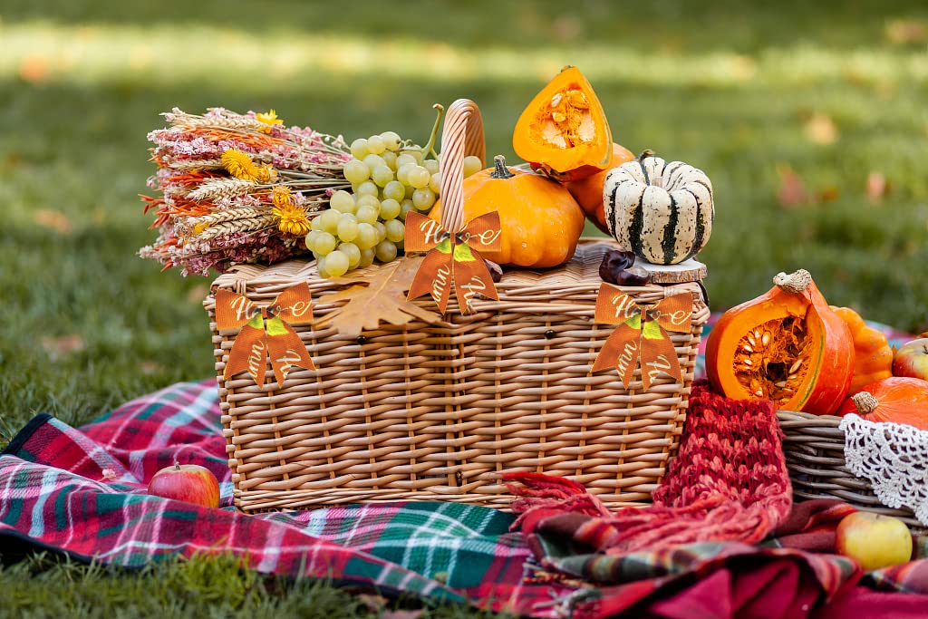 6 Herbst-Thanksgiving-Bänder Set – Kürbis, Blätter, Glitzer, 20 Meter Gesamt, 1 Cm Breit, Aus Polyester