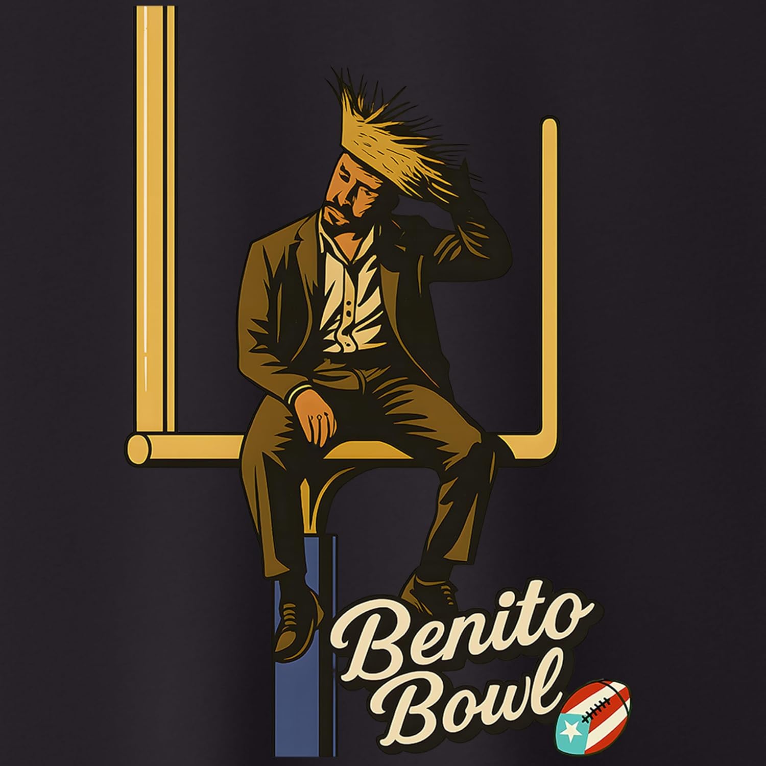 Team Benito Bowl Tshirt, Superbowl Game Day Sports Tee, Retro Football Style Graphic Shirt, Unisex Adult S–2XL - Image 2
