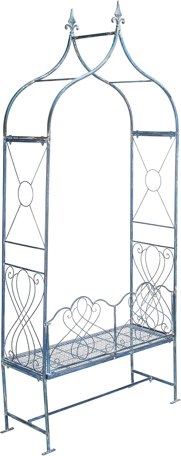 SAFAVIEH PAT5010C Outdoor Collection Eloise Victorian Antique Blue Arbor