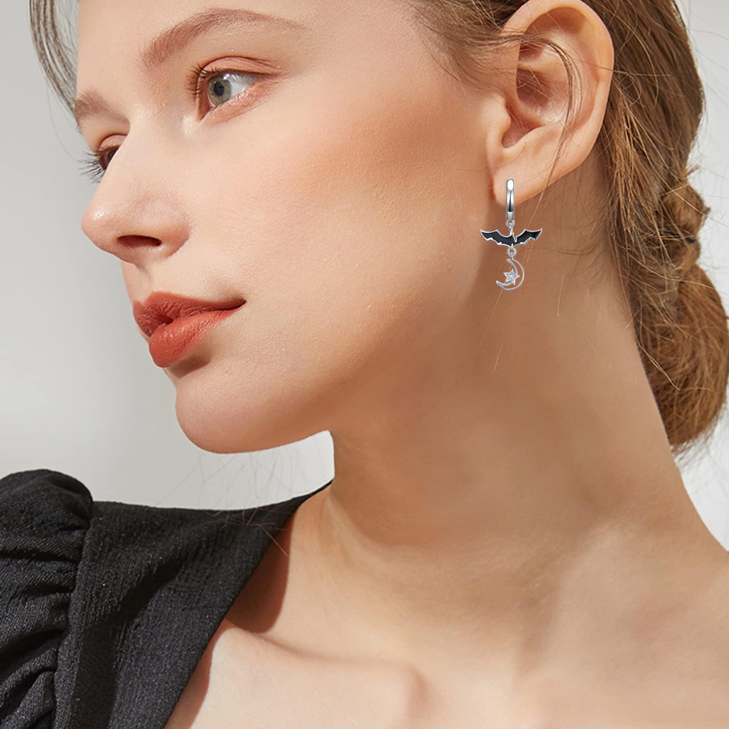 Sterling Silver Skull Pumpkin Dangle Earrings - Halloween Jewelry for Women - Image 6