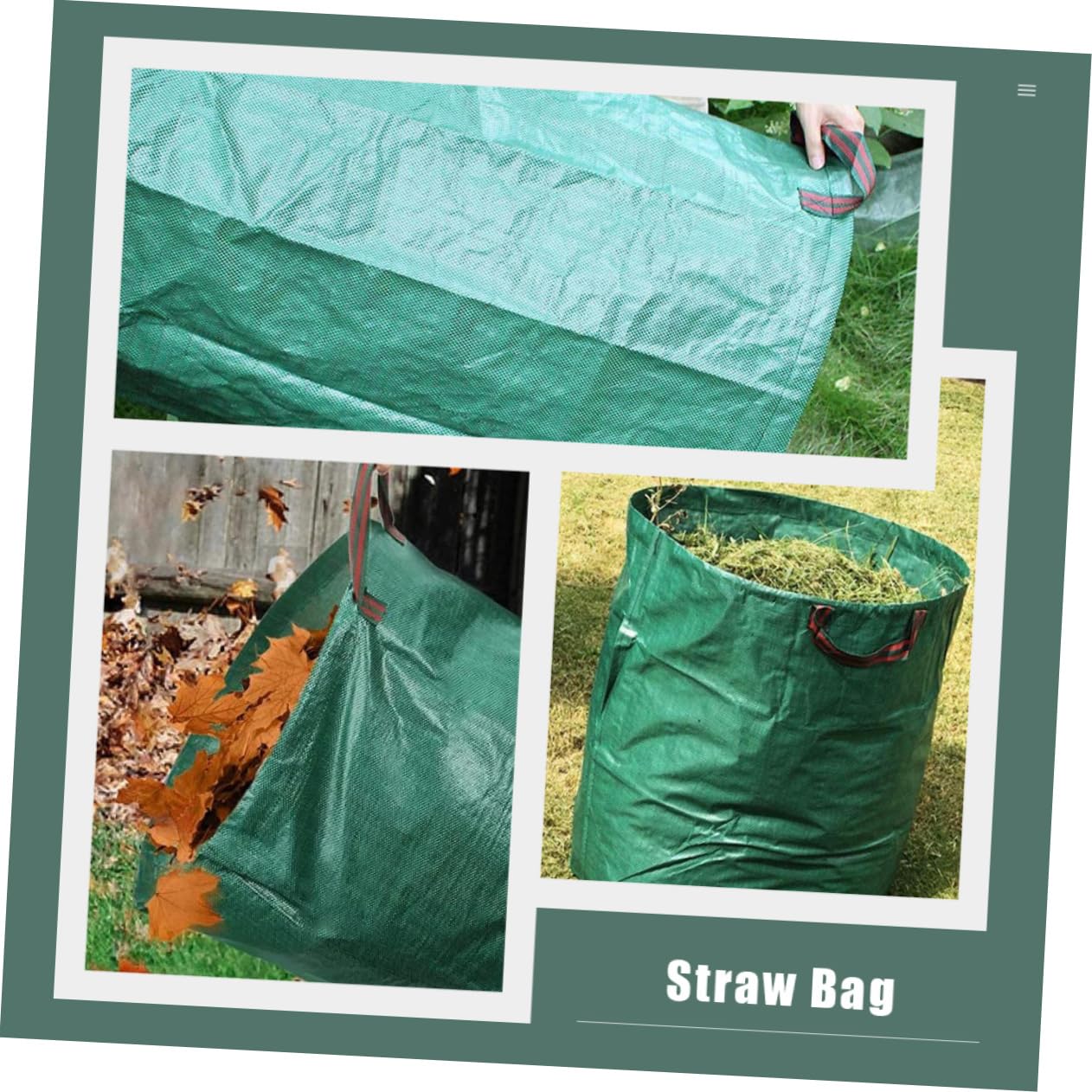 FONDOTIN Garden Waste Bin Large Capacity Gardening Bags for Grass Leaves Recyclables 3 Pack