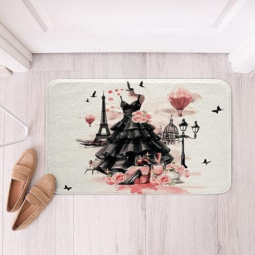 Miniatura 11 de Alfombras de baño para niños con guitarra eléctrica, notas musicales, elegantes alfombras retro, decoración de habitación de niños y niñas,