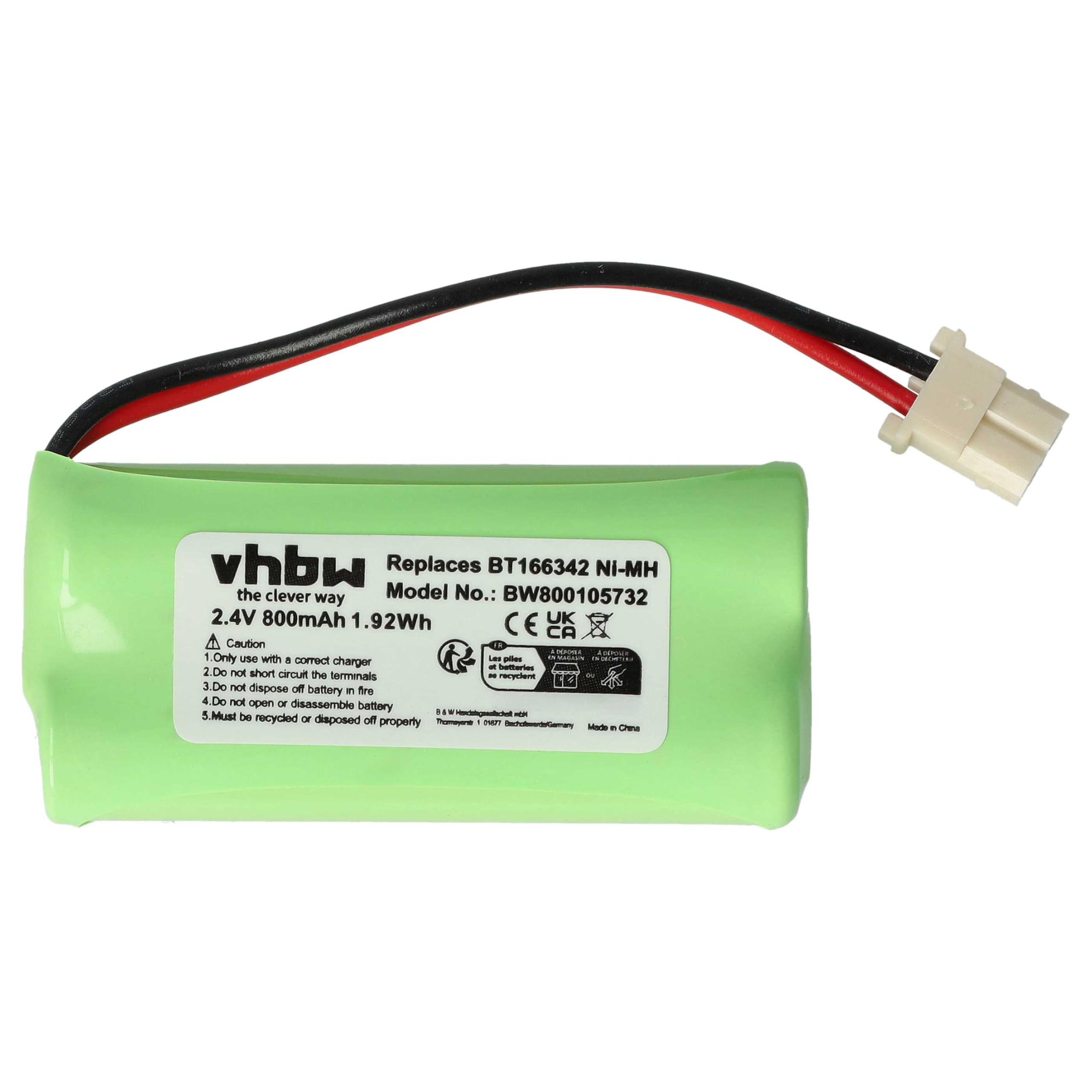 vhbw Bateria zamienna do BT183342 | BT262342, BT266342, BT283342, GP1210, VTECH73C02 do bezprzewodowego telefonu stacjonarnego (800 mAh, 2,4 V, NiMH)