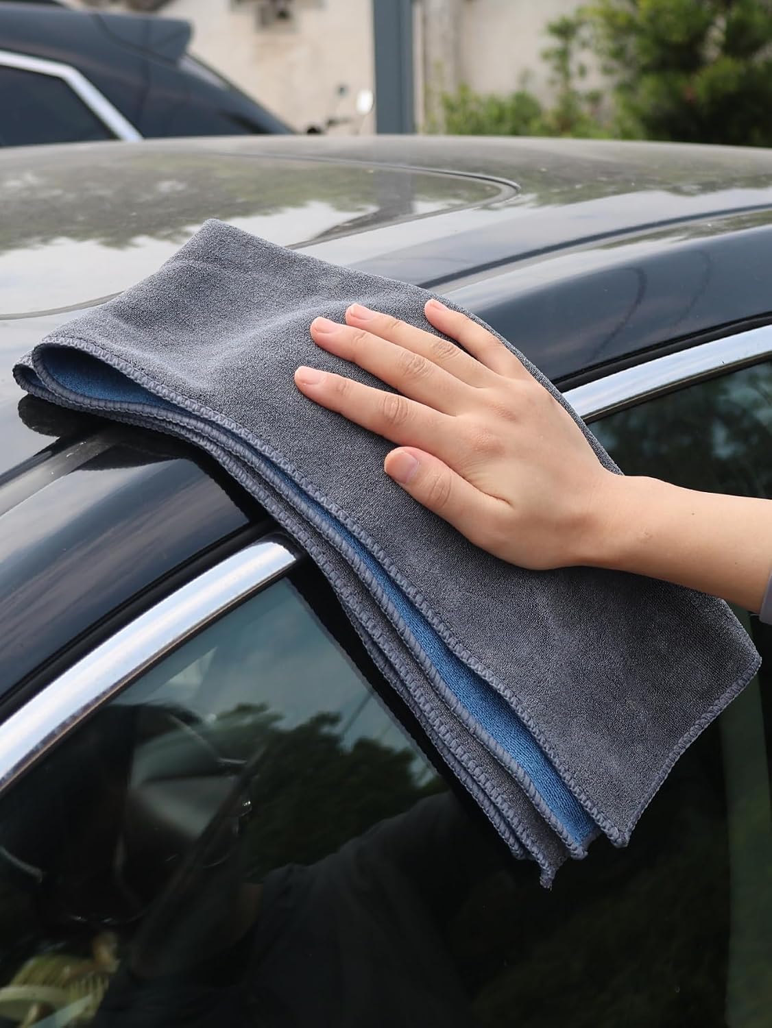 Toalha de carro de microfibra macia | Limpeza interior e exterior sem arranhões com fibras finas – Remoção de poeira e água