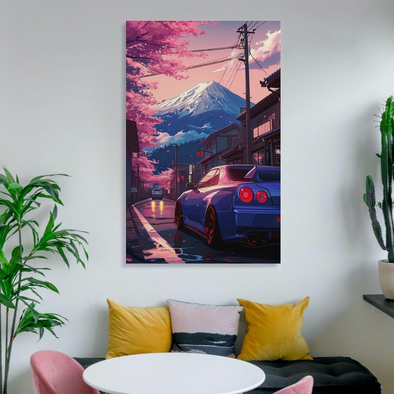 Amazon.com: FeoYoed Wall Art Posters Anime Jdm Car R34 Mount Fuji