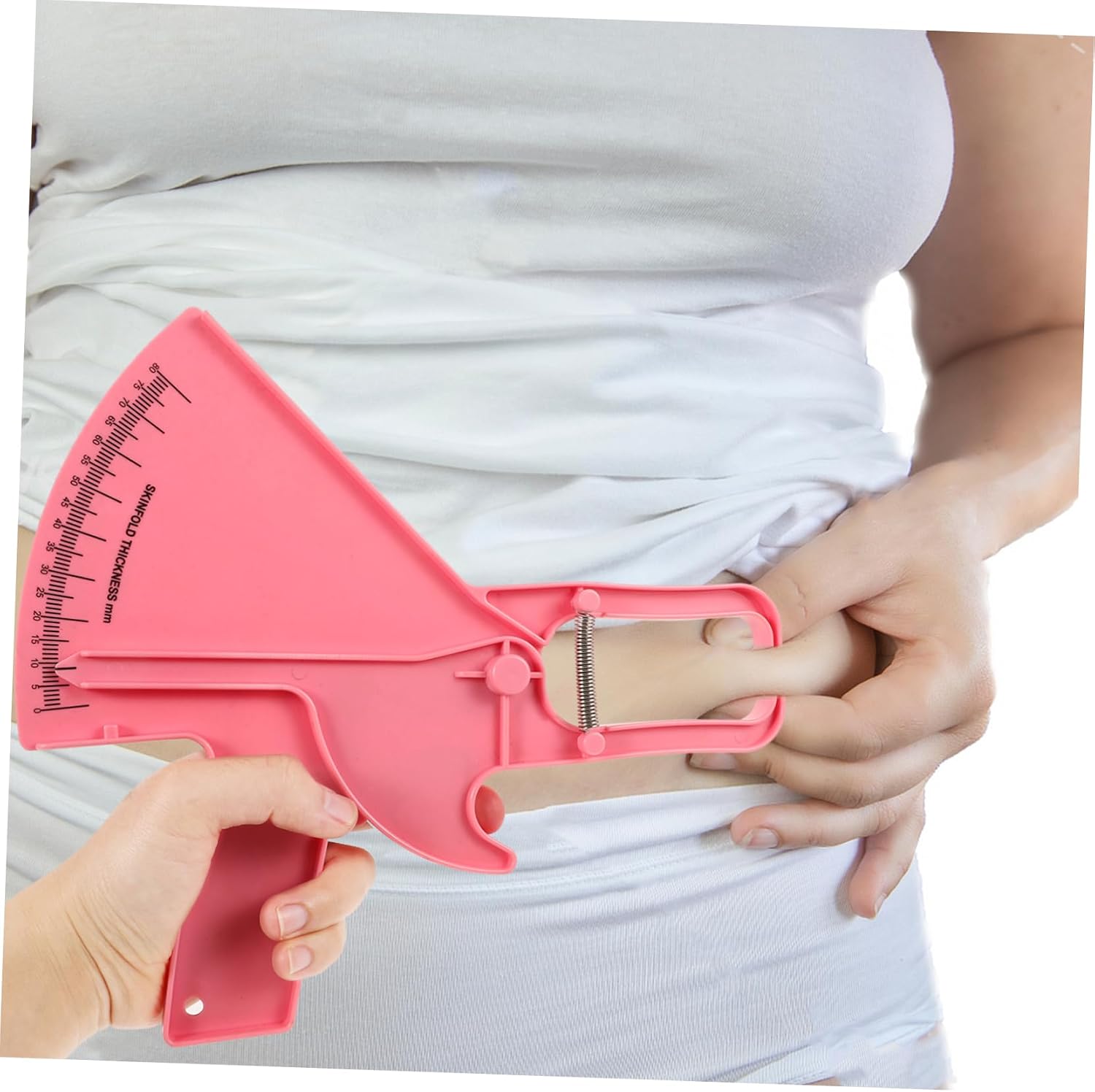 Skinfold Caliper Measuring Tool Portable Body Measurement Device for Fitness Tracking Accurate Fat Measurement for and Tailoring Pink
