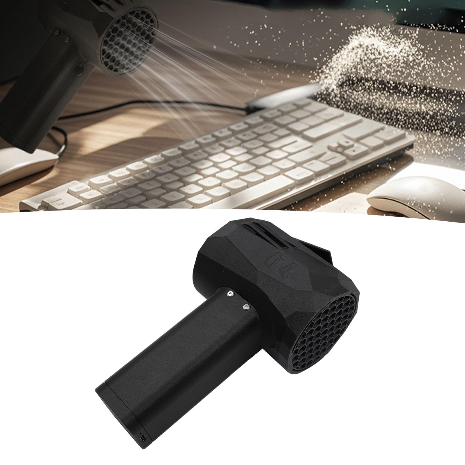 Plumero de Aire Eléctrico, Soplador Portátil Elegante para Limpieza Industrial y Limpieza de Automóviles, Material Fibra Carbono
