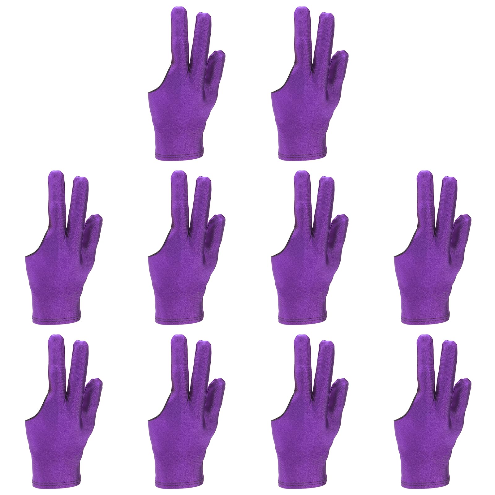 YELARXI Three Fingers Pool Gloves, Billiards Left Hand Cue Sport Gloves 2 Pcs & Purple-Fitting for Women Men Billiard Shooter Carom Pool Snooker Cue Sports Accessories