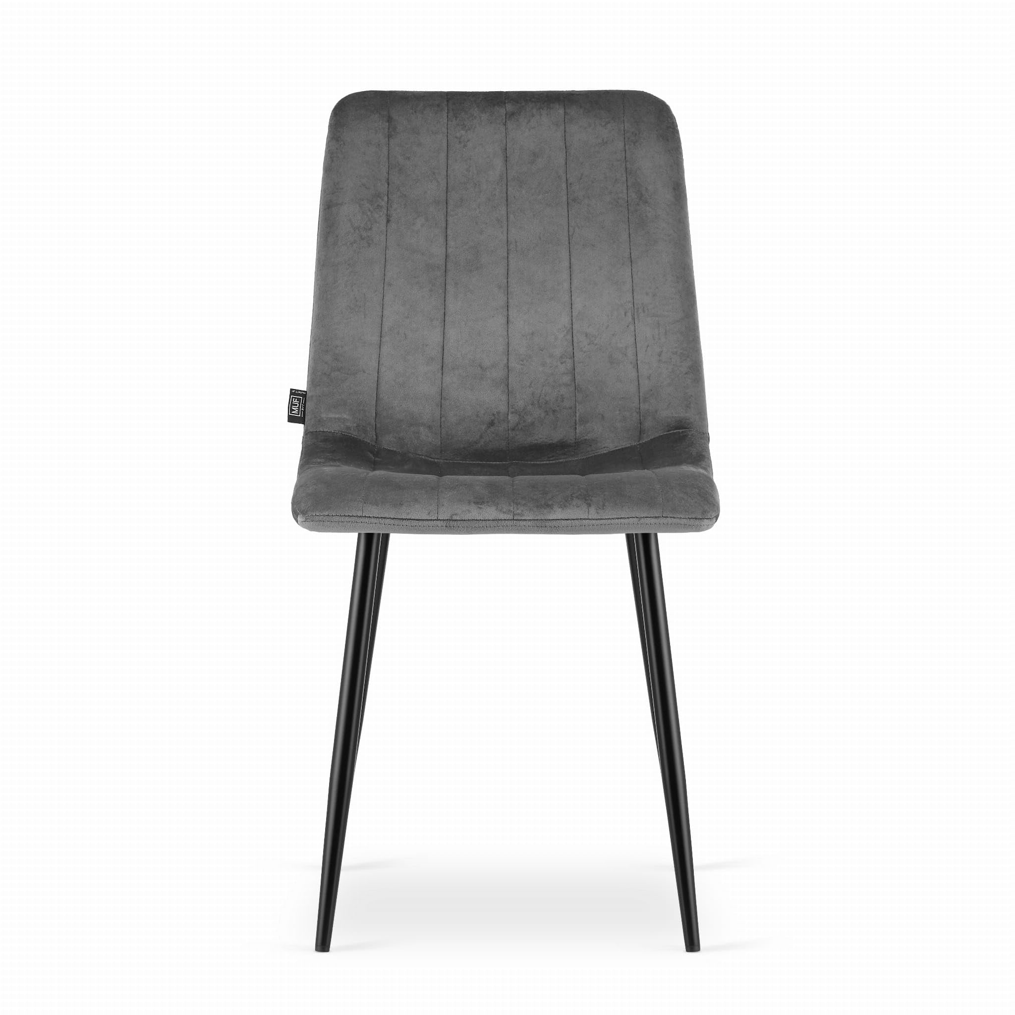 Chaise Velours Salle à Manger Lot 4 Noir