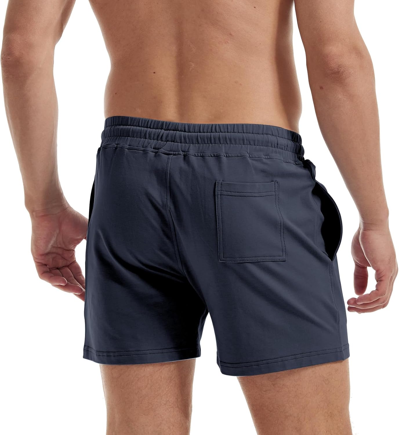 AIMPACT Mens Workout Sweat Shorts 5 Inch Cotton Casual Fitness Mens Athletic Gym Shorts with Pockets - Image 2
