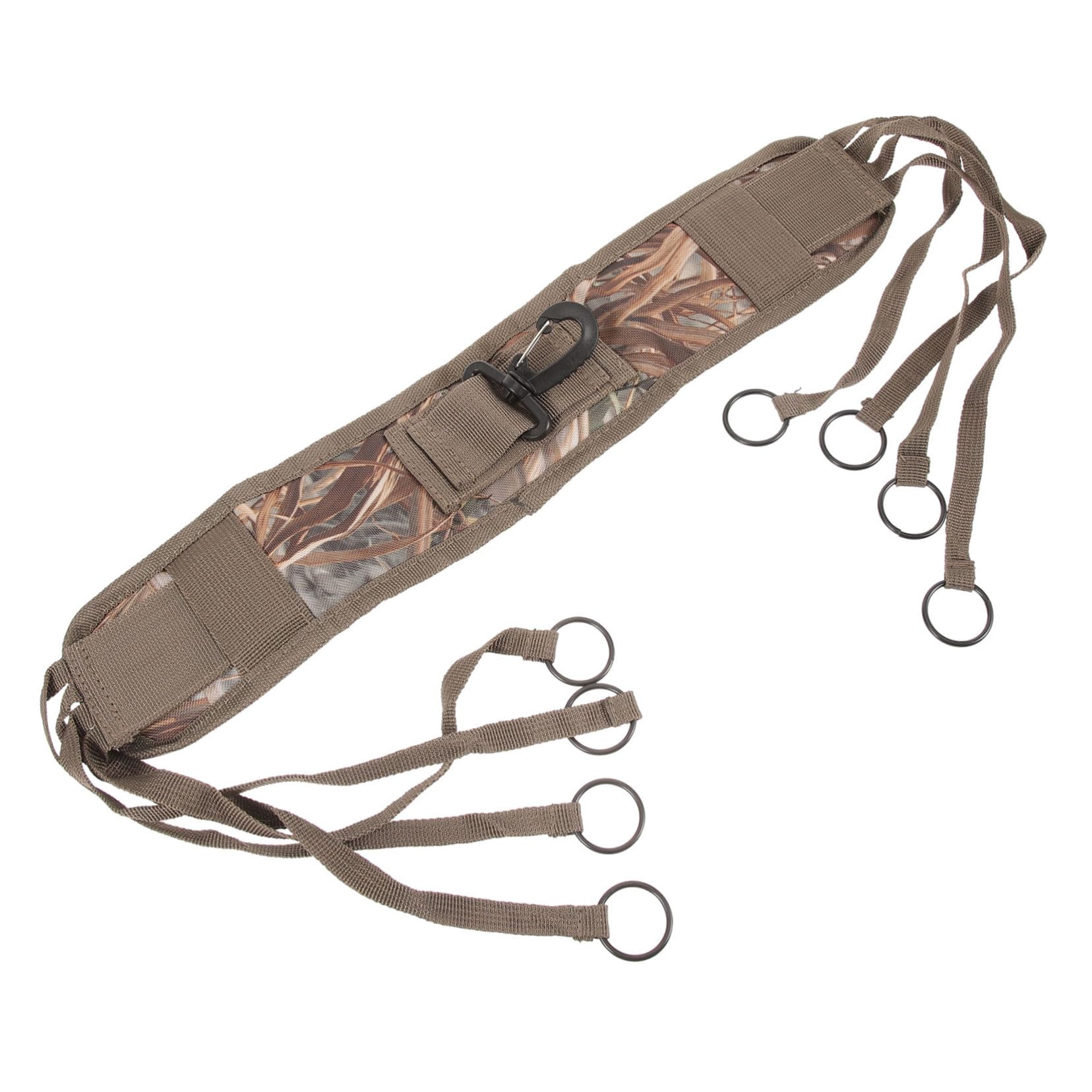KICHOUSE Camouflage Hunting Shoulder Strap for Goose and Duck Carrier Outdoor Game Tote with Drop Clips for Bird Hunting and Waterfowl Retrieval