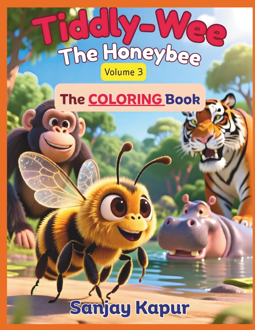 Tiddly-Wee The Honeybee: Volume-3 The Coloring Book (Tiddly-Wee The Honeybee - children's book-set of 3 Volumes)