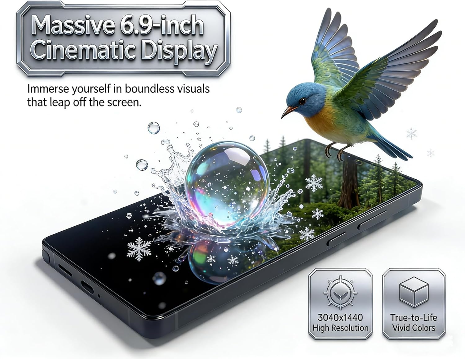 S26 Ultra 5G Unlocked Phone,16GB+512GB Fully Cell Smartphone for Android 16, 7000mAh,6.9" Unlocked Cell Phone+120Hz, 68MP+108MP Dual Camera/Dual SIM/Facial Recognition-(Gray)