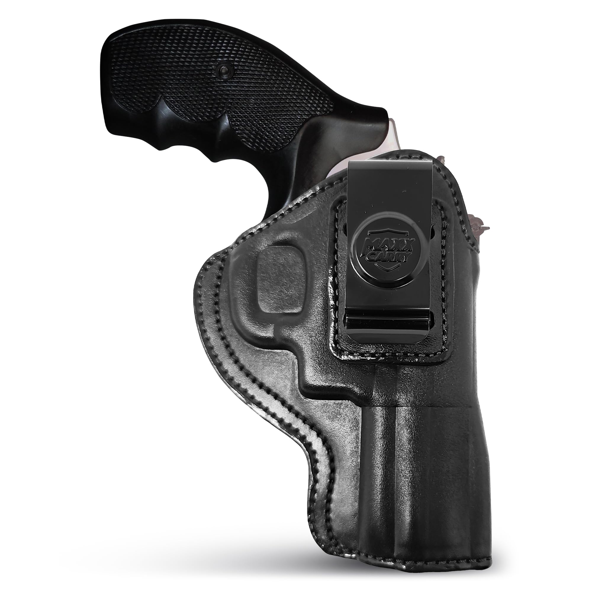 Genuine Leather Iwb Revolver Holster for S&W 357 Magnum 3" and 5 or 6 Shot Revolvers, 3" Barrel - Leather Concealed Carry Holster - Maxx Carry Holsters