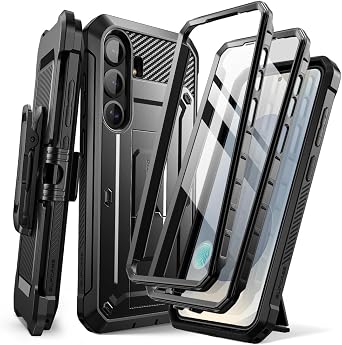 SUPCASE for Samsung Galaxy S25 Case with Stand Unicorn Beetle Pro, [2 Front Frames] [Built-in Screen Protector & Belt-Clip] Military-Grade Protection Rugged Phone Case for Galaxy S25 6.2", Black