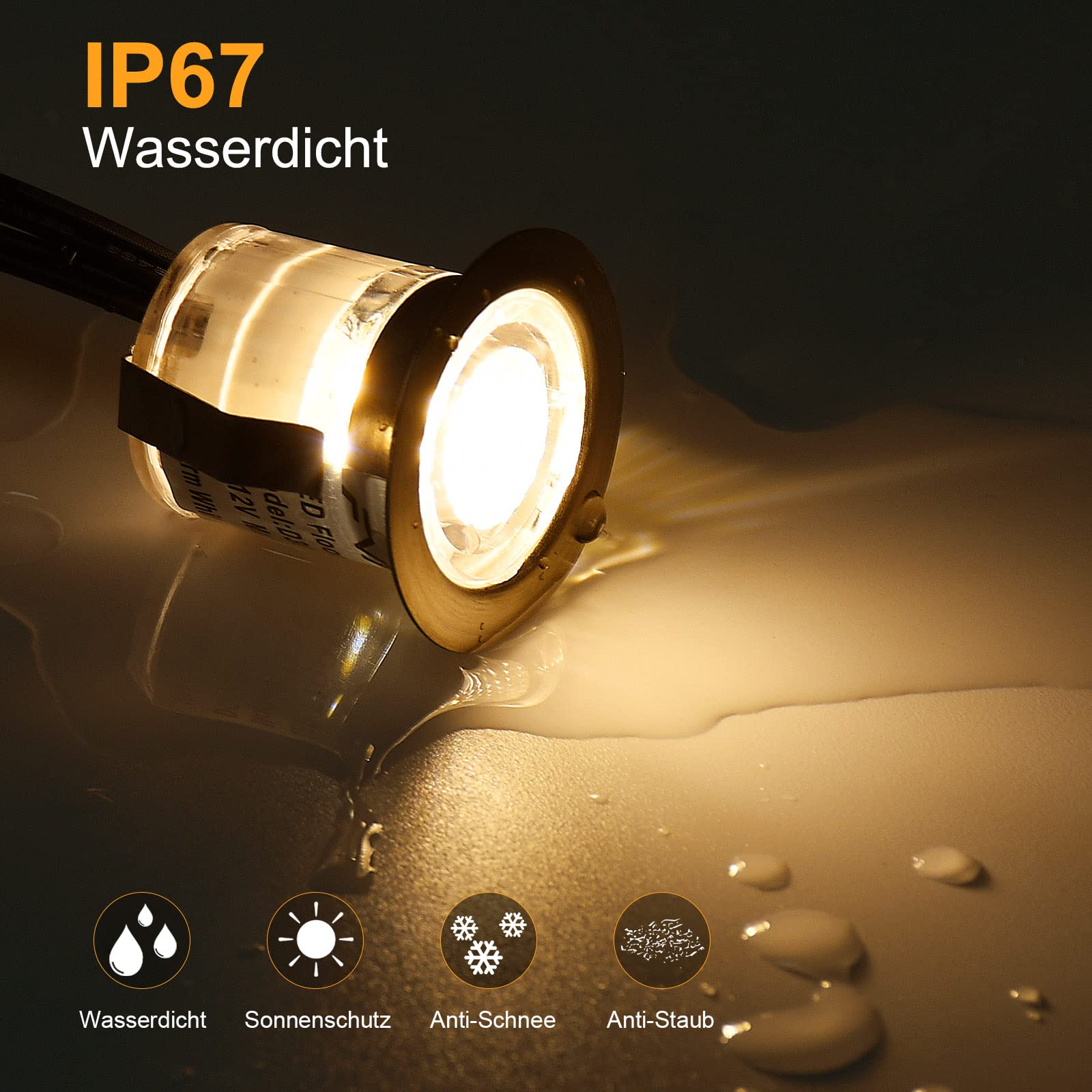 10er Set Smart LED Bodeneinbaustrahler RGBW – Ø31mm Außen Bodenleuchten mit Musik-Synchronisation & Timer, Kompatibel mit Alexa/Google Home, IP67 Wasserdicht,Gartenbeleuchtung mit Strom