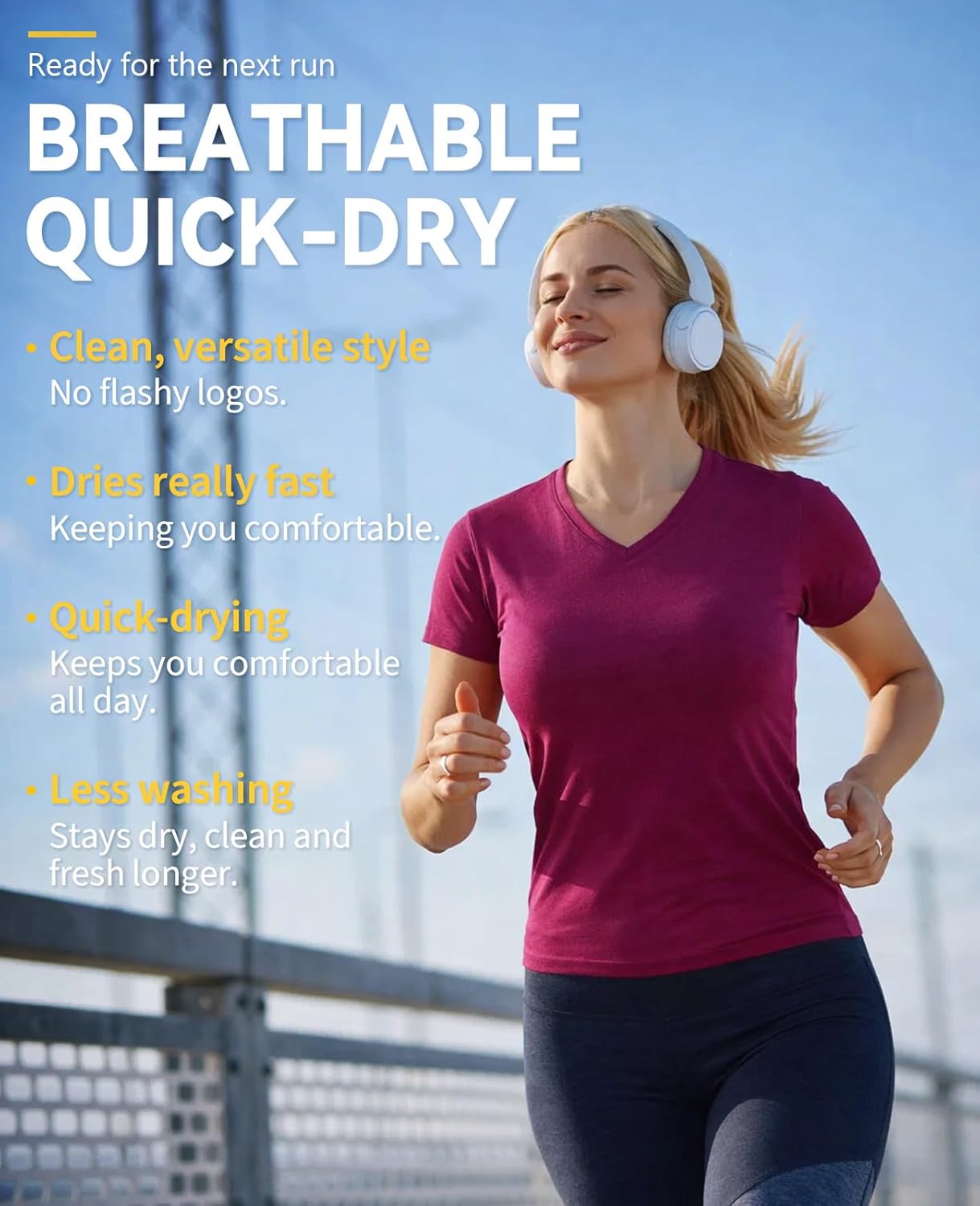 Merino Protect 100% Merino Wool V Neck T-Shirt Women Odor Resistance Short Sleeve Base Layers for Outdoor Sports