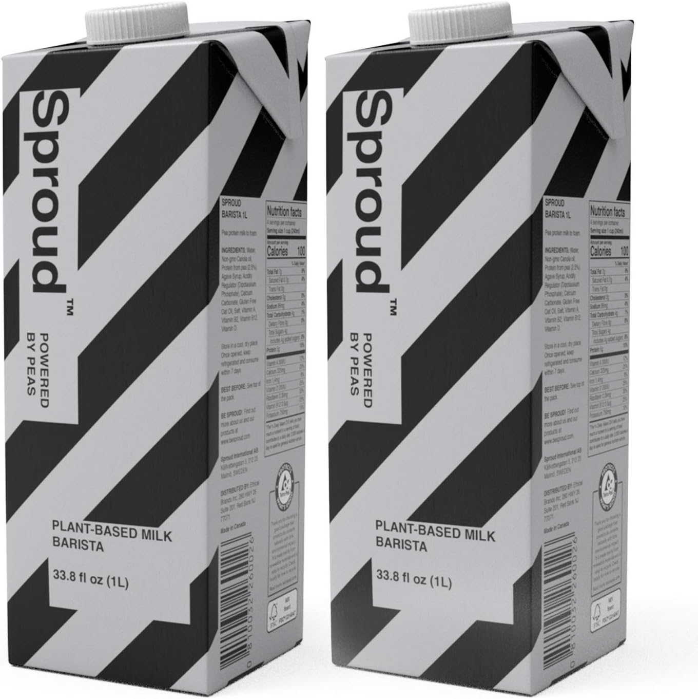 SPROUD Vegan Pea Protein Milk - Barista - 1 Liter (2 Pack) - Plant-Based Shelf Stable Milk - Lactose Free, Gluten Free, Dairy Free - Non-GMO – Soy, Rice, Almond & Oat Milk Alternativ
