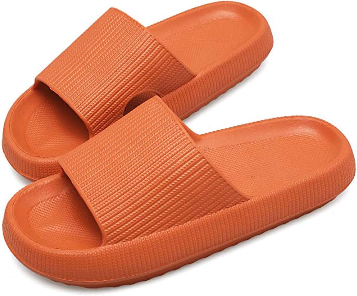 Pillow Slides Slippers, for Women Men Latest Ultra Soft Eva Cloud Sootheze Pillow Slippers Foot Massage Platform,Orange,5.5~6.5Women/5~6Men