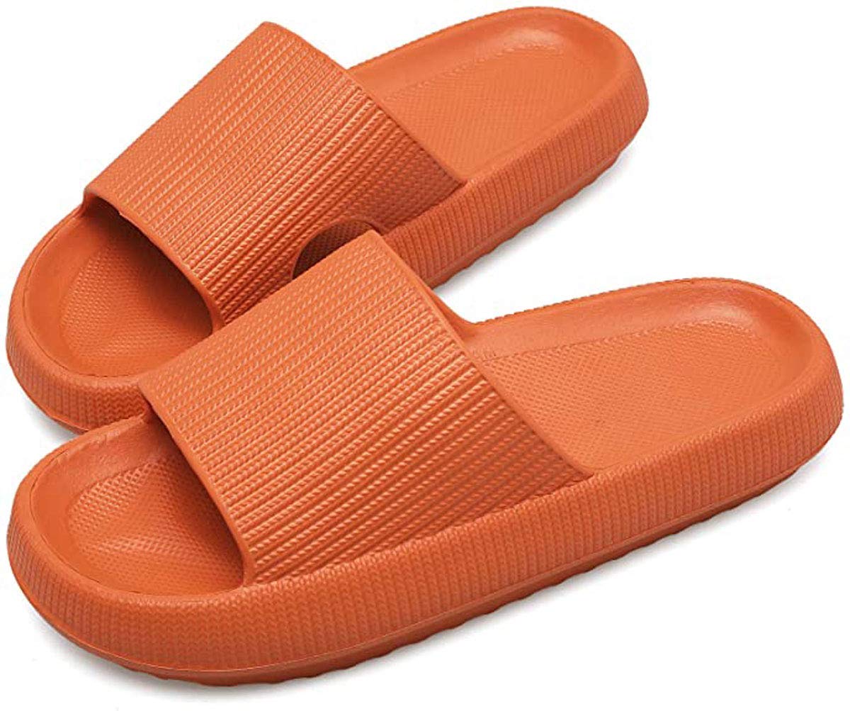 Pillow Slides Slippers, for Women Men Latest Ultra Soft Eva Cloud Sootheze Pillow Slippers Foot Massage Platform,Orange,5.5~6.5Women/5~6Men