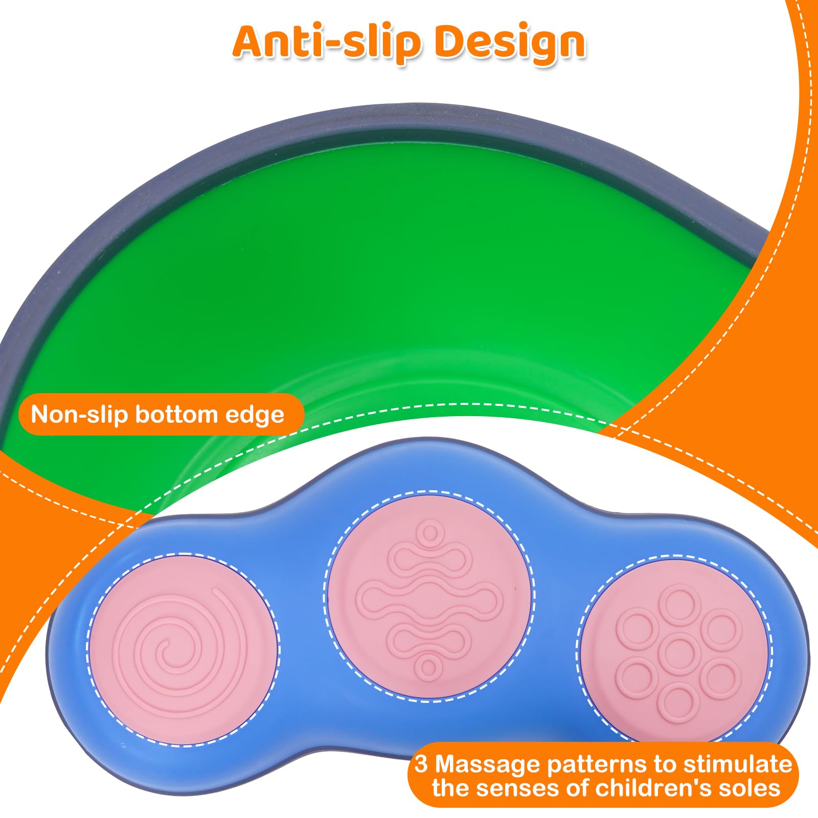Balanciersteine für Kinder, 6 Stück Rutschfeste Stapelsteine, Sensorisches Spielzeug, Bunte Balance Trittsteine, Erbsenform 30x13x6 cm