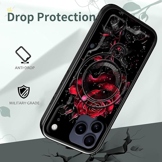 iPhone 18 Pro Max用ケース、リングホルダー&調節可能なスタンドキックスタンド付き