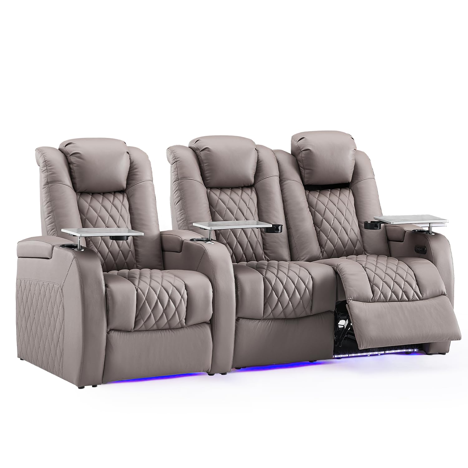 Weilianda Home Theater Seating, Top Grain Leather Movie Theater Chair