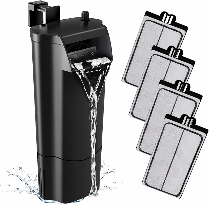 Filtro para Aquário e Tanque de Tartarugas GOZILLA 400 L/h, 5 W, com Cartuchos de Reposição, Preto