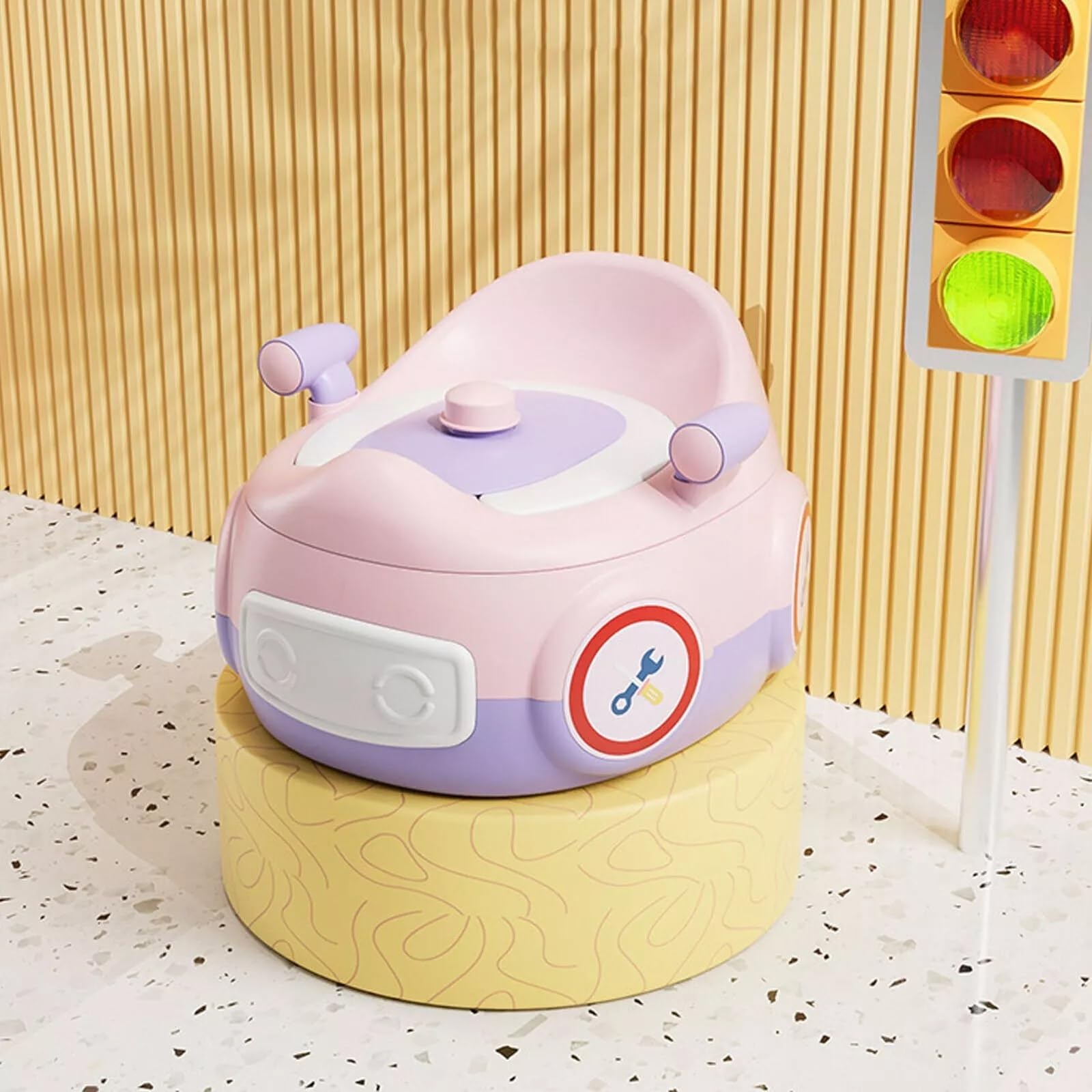 Child Potty Training Chair for Boys and Girls, Handles & Splash Guard - Comfortable Seat for Toddler (Pink)