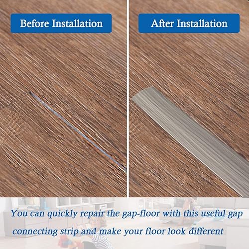 Miniatura 4 de Tira de transición de suelo, tiras autoadhesivas para suelos laminados, tira divisora plana de vinilo de 2 pulgadas de ancho, diseño elegante de