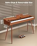 STRICH 88 Key Piano numérique, Hammer-Action Weighted Clavier, Couverture de bureau de pleine taille Piano électrique avec support, 25Wx2 Haut-parleurs, écouteurs, trois pédales, SDP-350S(Couleur Acajou)