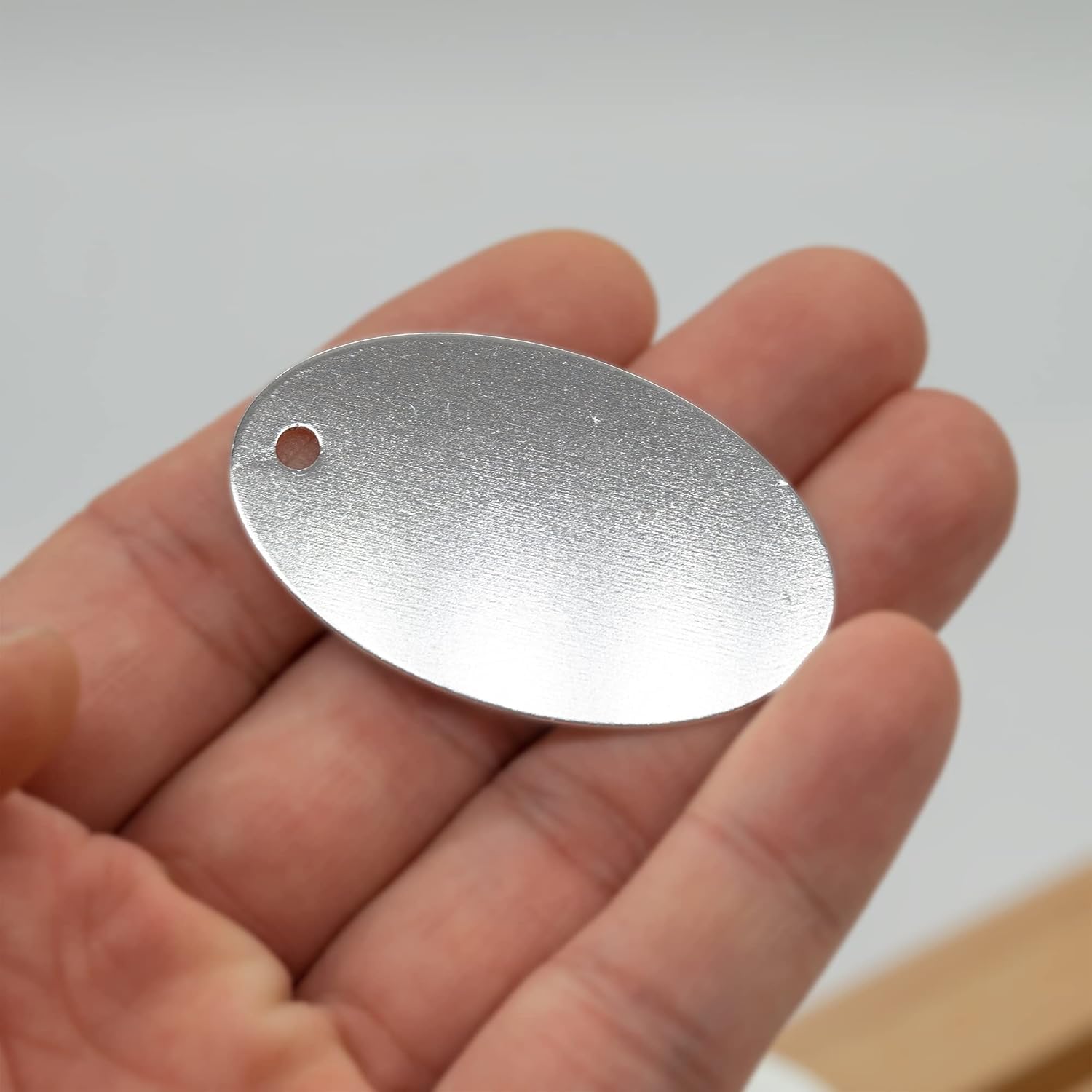 StayMax Oval Stamping Blanks with Hole Aluminum Blank Tags 25 Pack (Silver) - Image 3